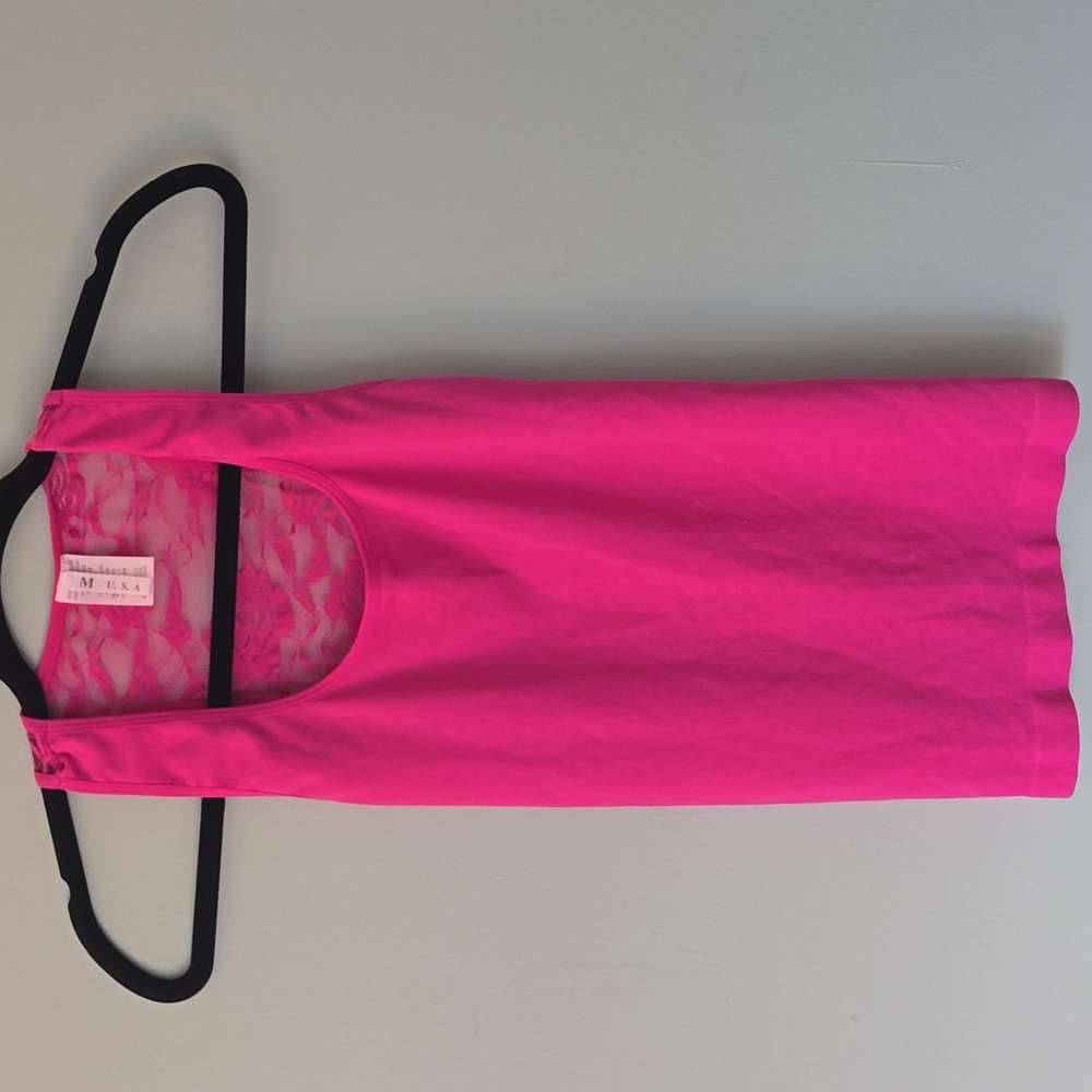 Women's Fuchsia Lace-Back Layering Tank – One Size Fits All